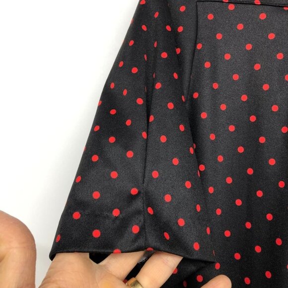 Vintage Place De La Mode by Sears Short Sleeve Red Black Polka Dot A-line dress - Picture 10 of 15